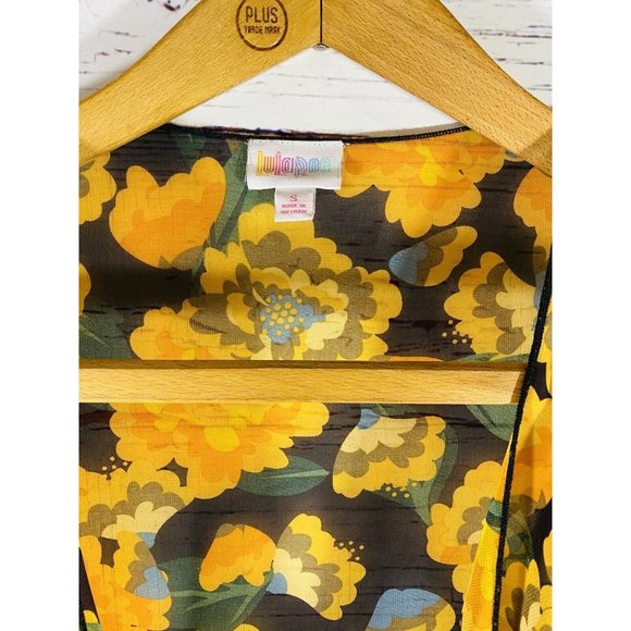 Lularoe Shirley Top Small Kimono Duster Midi Cover Up Sheer Floral Boho Hippy - Picture 3 of 12